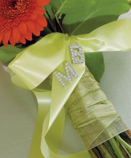 Rhinestone INITIAL CHARM Bracelet Wedding Monogram Letters Bridesmaid 
