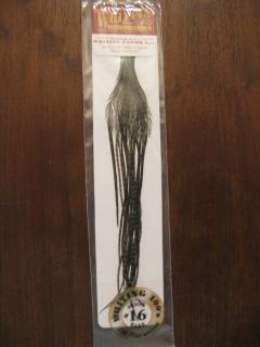 Fly Tying Whiting 100s Saddle Hackle Grizzly dyed Olive  sz#16