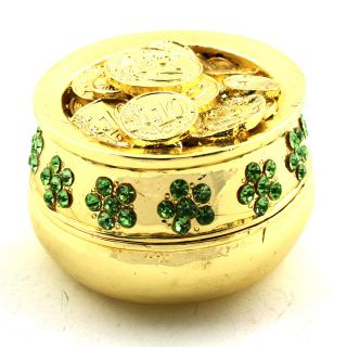 Objet dart Pattys Pot Pot of Gold Trinket Box   1