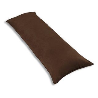 PC Brown Body Pillow Zippered Case Soft Micro Suede New 20x54 