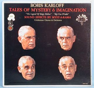 Boris Karloff 3 Narrative LP Records 1959 to 1965 Tales of Mystery 