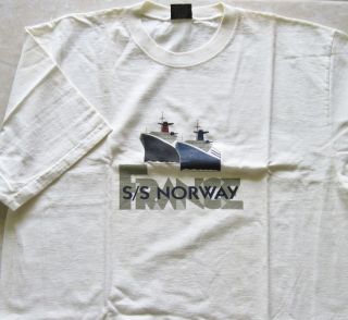 ss NORWAY ss FRANCE Souvenir Tee Shirt from Farewell Season Size 