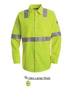 Hi Visibility   Flame Resistant Long Sleeve Work Shirt HRC2 SMW4