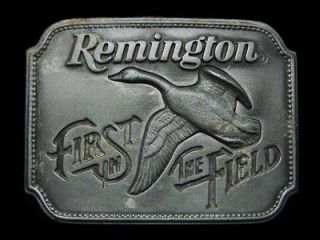 VINTAGE 1980 REMINGTON FIRST IN THE FIELD CANADA GOOSE BELT BUCKLE