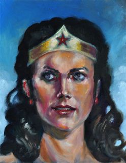Wonder Woman Linda Carter Original Art Comic Oil Painting