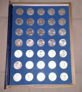 FRANKLIN MINT TREASURY PRESIDENTIAL STERLING SILVER MEDALS COMPLETE 