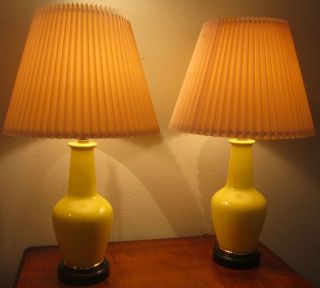 Pair of Frederick Cooper Sixties Lamps in Vibrant Yellow