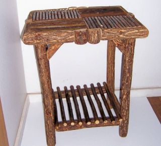 End Table, twig, mosaic, willow, rustic, 16x16x24
