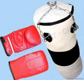 New L boxing/punching/ Canvas bag w/chain,punching gloves Free 