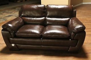 Local Pickup Brown Leather Simon Li Leonardo Loveseat Sofa Couch ( 22 