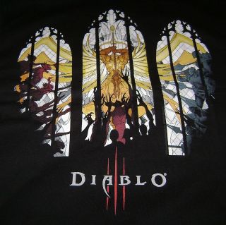 DIABLO III 3 STAINED GLASS T SHIRT L LARGE LG NEW BLIZZARD GAME 