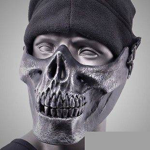 Skull Airsoft Paintball BB Gun half Face Protect Mask CA