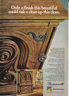 1969 THOMASVILLE FURNITURE Vintage Print Ad CARVED FLAMENCO CHEST