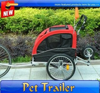   Space Deluxe Pet DOG BIKE Bicycle Trailer STROLLER CARRIER Red Black