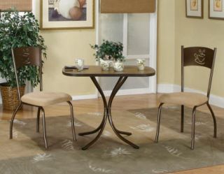 DINETTE TABLE & CHAIRS, 3 Piece METAL Dinette /Cafe Set