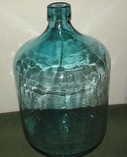 Antique 10 Gallon Heavy Blue Glass Wine Carboy Demijohn Jug early 1900 