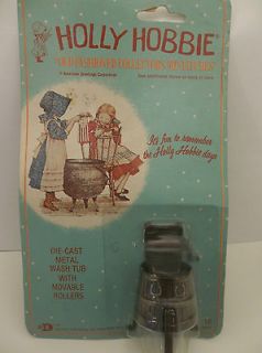   Holly Hobbie Die Cast METAL WASH TUB WITH MOVABLE ROLLERS Miniature