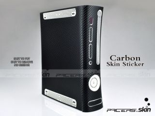 Carbon Fiber Black Skin Decals Sticker Faceplate Cover For Xbox 360 