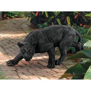   Wildlife Jungle Stalking Black Panther Sculpture Yard Garden Statue