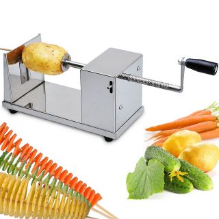 New Stainless Steel Spiral Potato Cutter Twist French Fry Chips Slicer 