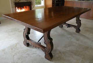 1930s FRENCH PROVINCIAL OAK & PINE HARP DINING TABLE