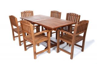 7pc Teak Patio Furniture w/8 Ft Table & 6 Dining Chairs SEASON END 