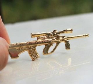 Special keyring AUG Gun Weapon Model Assault Rifle GOLD Key Chains 