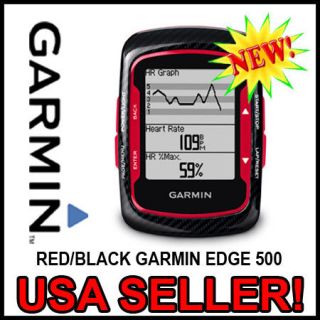 NEW   Garmin Edge 500 GPS Speed Cycling Bicycle Computer Red/Black 