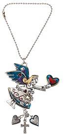 Ganz Car Rearview Mirror Charm 2 Sided Colored Angel with a heart