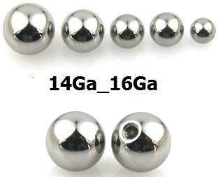 10pc Pack Threaded Plain 316L Surgical Steel Balls