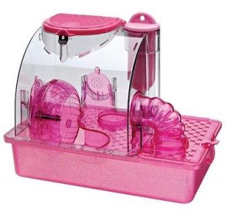 NEW Fantasy Pink Hamster Cage.Gerbil.Exercise Wheel.Family Pets Home 