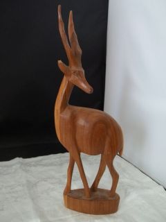 Hand Carved Wooden Gazelle Antelope Figurine Made in Kenya