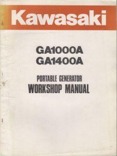 KAWASAKI PORTABLE GENERATOR GA1000A & GA1400A WORKSHOP MANUAL