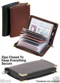 Deluxe Genuine Leather Credit Card Holder Room for 34 Business or 