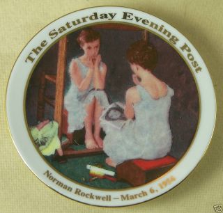   ROCKWELL MINI COLLECTOR PLATE GIRL at the MIRROR SATURDAY EVENING POST