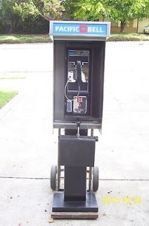 AUTHENTIC AIRPORT OR TRUCKSTOP SIT DOWN PAY PHONE BOOTH W/ PAY PHONE 