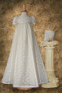 Girls Handmade Heirloom Christening Baptism Gown Ivory Victorian Lace 