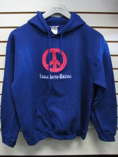NEW Stirrups Clothing Peace Love Horses Hoodie Size Med Purple