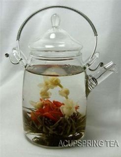 360ml glass teapot+10 kinds blooming flower tea, B15+10