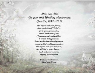 40th Wedding Anniversary Poem Gift For Mom Dad Anyone