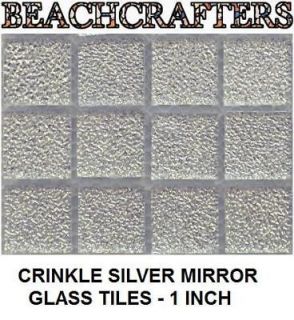 Newly listed 12  1 in CRINKLE FOIL Silver Glass Mirror Mosaic Tiles