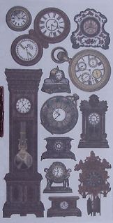 BEAUTIFUL OLD ANTIQUE CLOCK DECALS FOR ADVERTISING, BUSINESS CARDS 