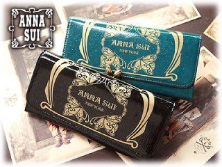 BNIB Anna Sui/ Gold logo print with glitter Clutch Wallet