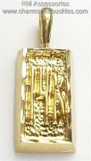 GOLD BAR BRICK Charm Pendant 4 Necklace Bracelet Fashion Gold Plated 