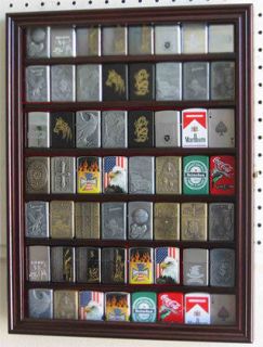   Lighter Display Rack Case Wall Cabinet, with Glass Door, Solid Wood