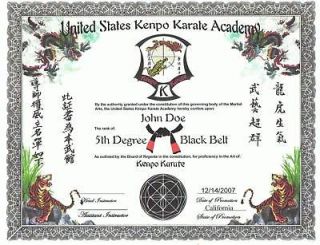 martial arts certificate in Other