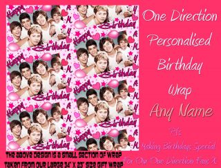 Personalised Wrapping Paper One Direction Birthday Gift Wrapping