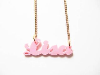 Carrie pink name necklace   choose any name or word