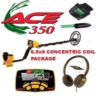Garrett Ace 350 Metal Detector with 6.5x9 Concentric Coil 