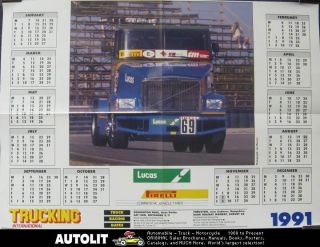 1991 White Truck Racing Calendar Poster Lucas Pirelli